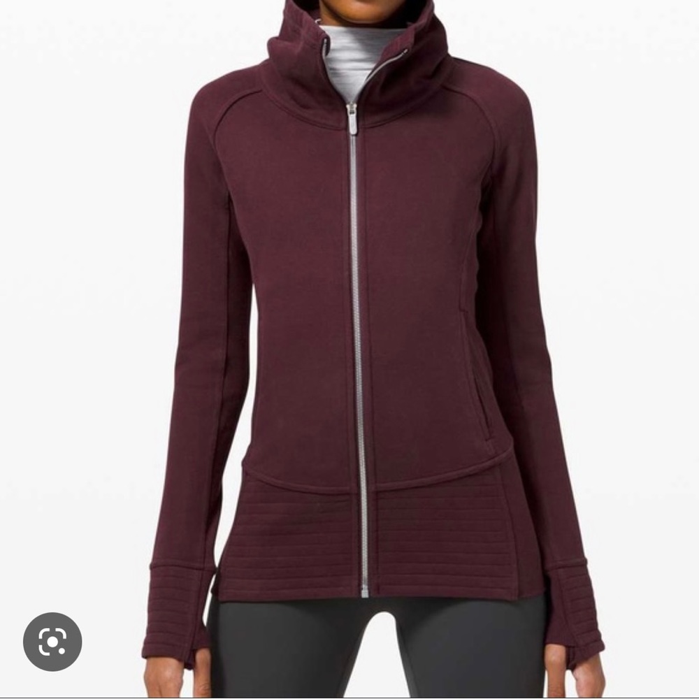 Lululemon wine red radiant zip up, hardly worn